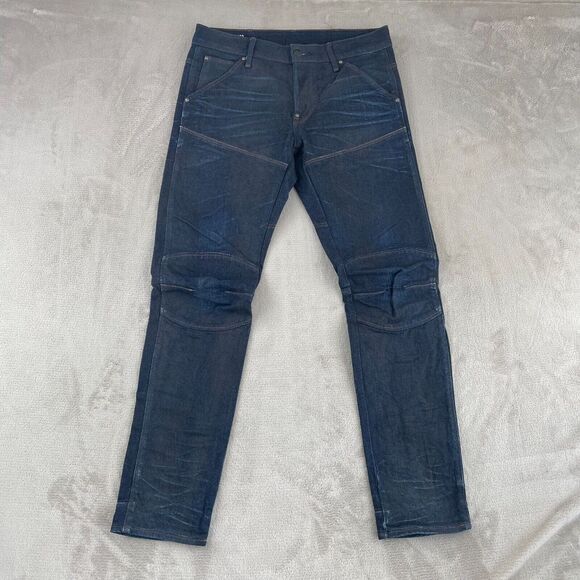 G-Star Raw Jeans Men 32x31 Blue 3D Slim Fit Button Fly Articulated Knees‎ 5620